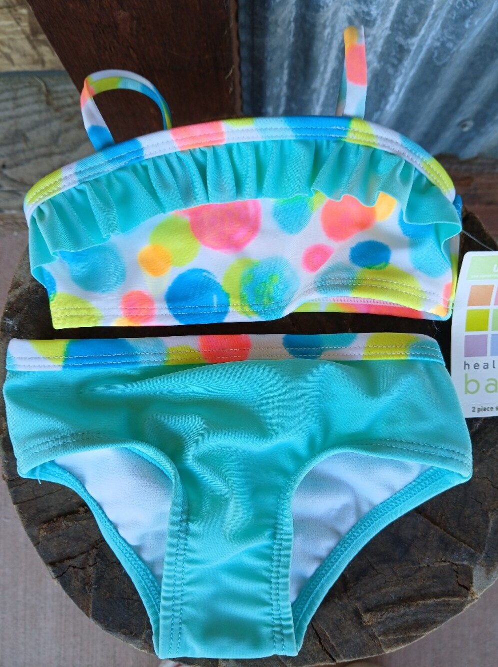 Healthtex 2 Piece Bikini Swimsuit 3-6 Months Girls Bathing Suit NEW